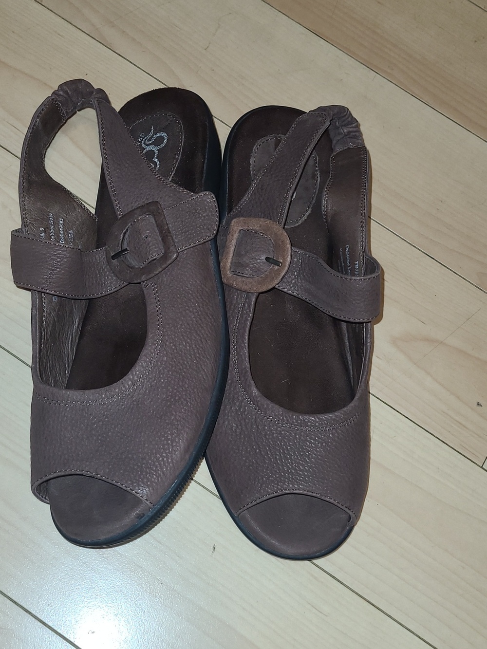 Open Toe Mary Jane Wedge Sandals - Picture 2 of 6